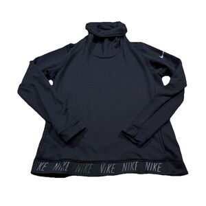 Nike Dri Fit Mock Neck Athletic Top Sweatshirt Swoosh Athleisure Retro Workout M